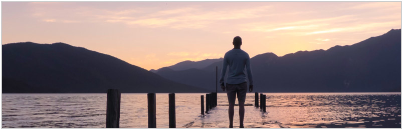 Character Person gazing at sunset