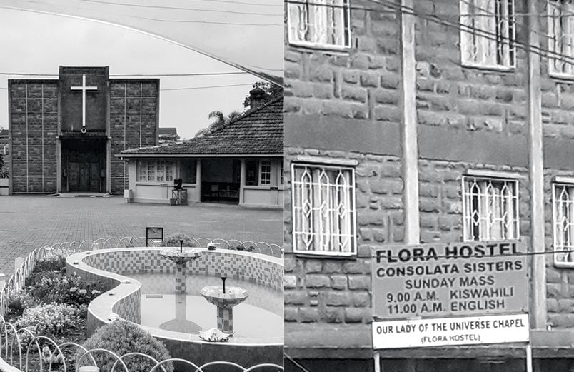 The Flora Hostel A current picture of Flora Hostel and the church at the hostel