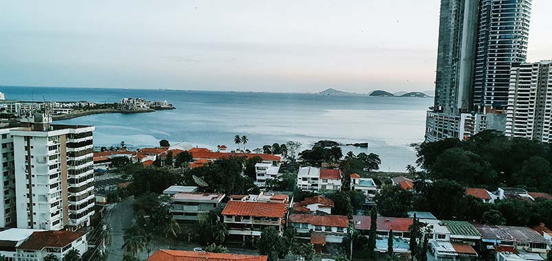 A view of Panama City from a hotel room