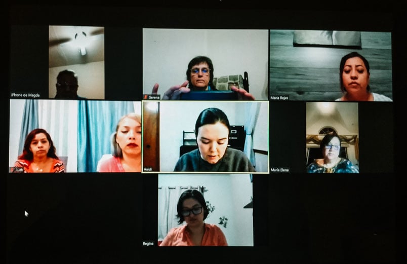 A screenshot of the Women's Bible Study Zoom call